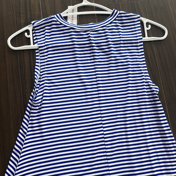 La Vie En Rose Striped Stretchy Flare Sleeveless Dress - Picture 7 of 7